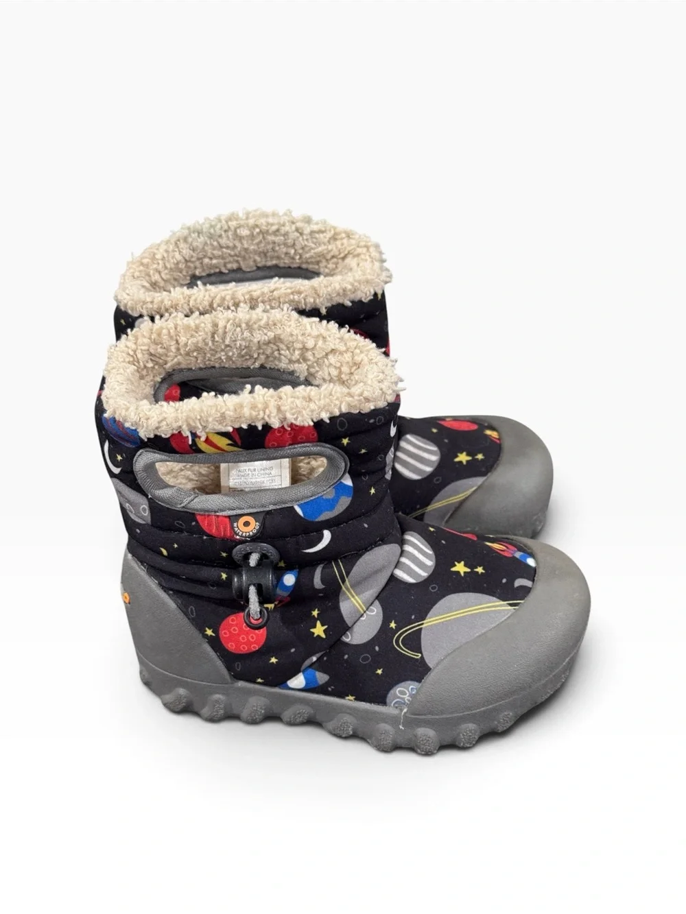 Kids BOGS Space-Print Winter Boots - Black/Gray